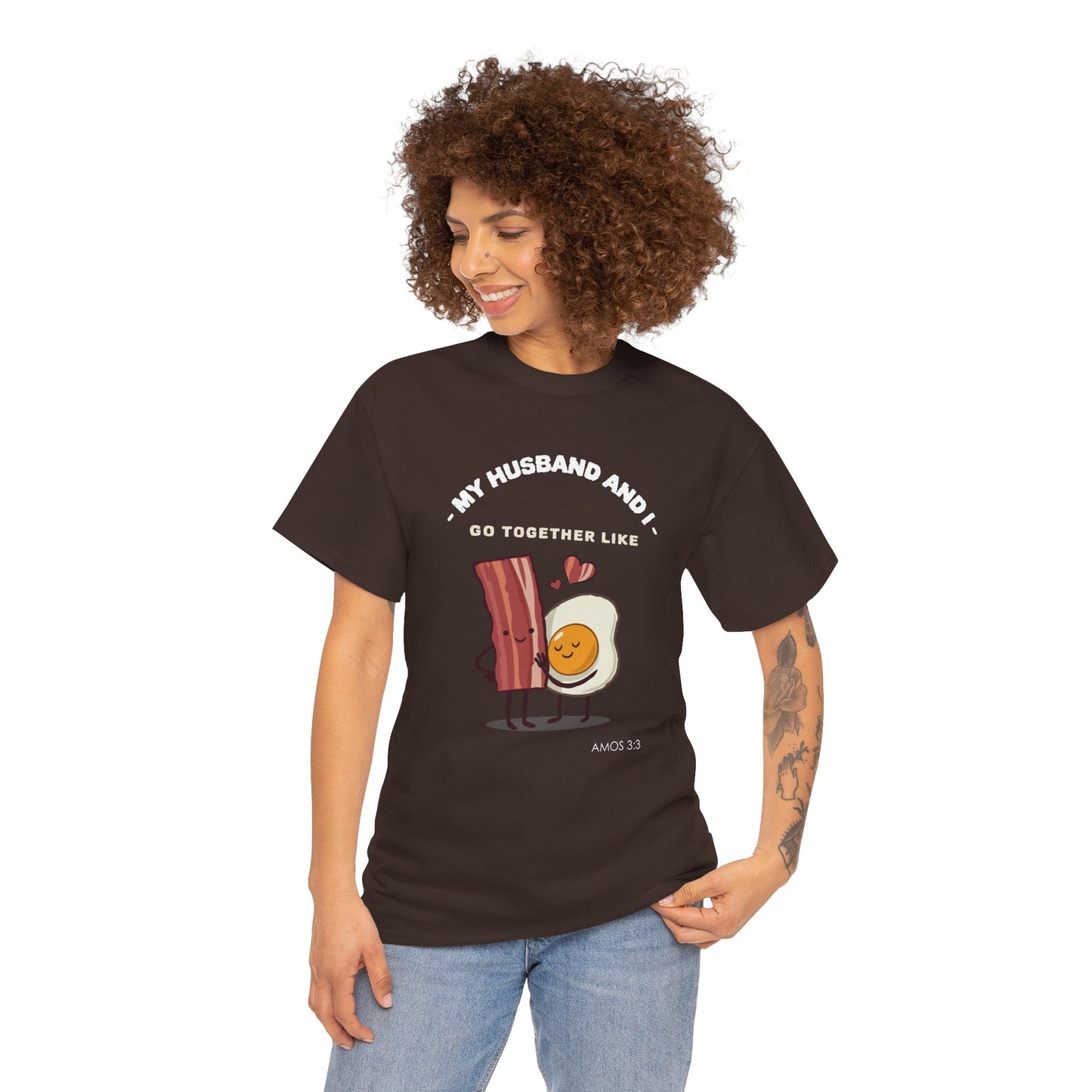 "My Husband and I Go Together Like Bacon & Eggs" Couple Breakfast Graphic Tee