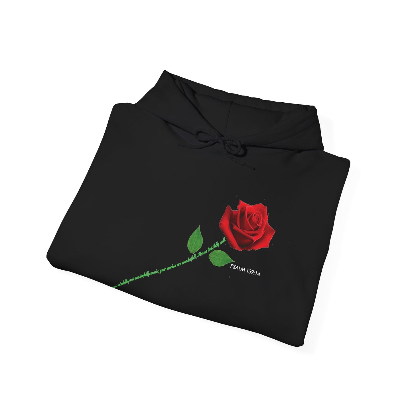 "Fearfully and Wonderfully Made" Rose Graphic Pullover Hoodie