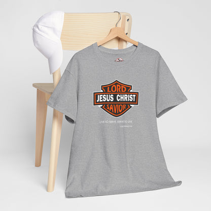 Jesus Christ Savior T‑Shirt — Lord Savior Motorcycle Shield Design