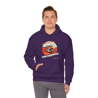 "Come for the Word, Stay for the Fish Sandwich" Graphic Hooded Sweatshirt