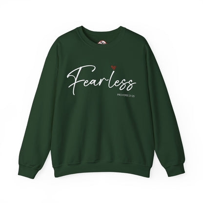 "Fearless" Inspirational Crewneck Sweatshirt — (Proverbs 31)