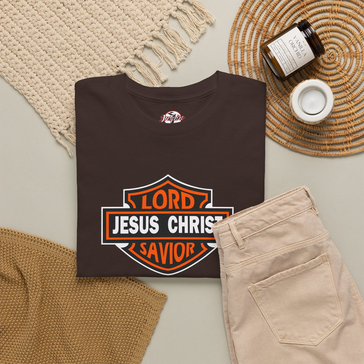 Jesus Christ Savior T‑Shirt — Lord Savior Motorcycle Shield Design