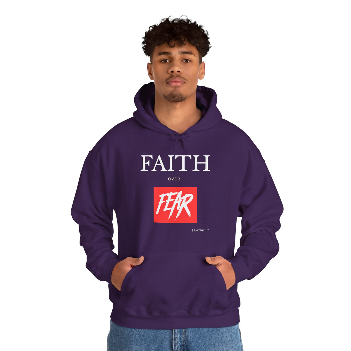 "Faith Over Fear" Inspirational Pullover Hoodie