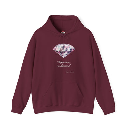 "No pressure, no Diamond" Inspirational Graphic Pullover Hoodie