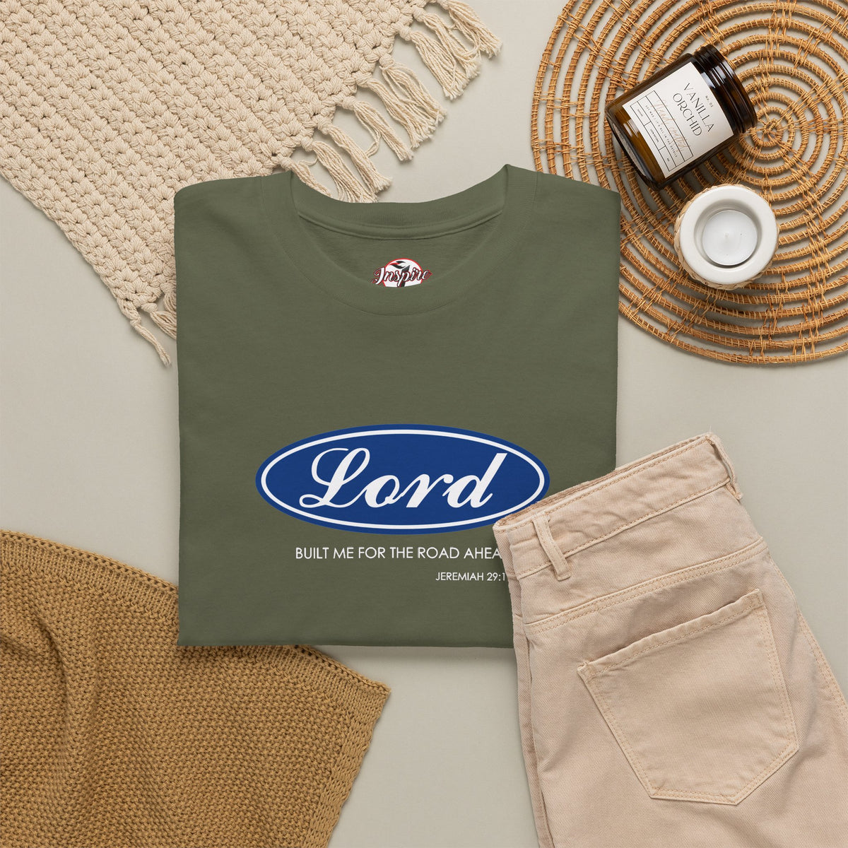 Lord Built Me Inspirational Crewneck T-Shirt