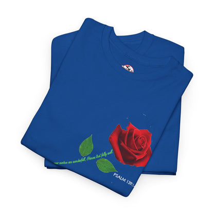 "Fearfully and Wonderfully Made" Rose Affirmative Graphic T-Shirt