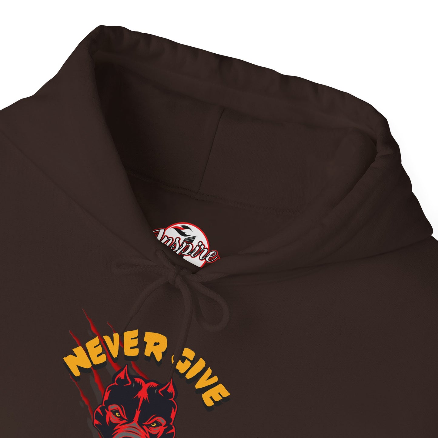 "Never Give Up" Hoodie Men's Motivational Graphic Hooded Sweatshirt