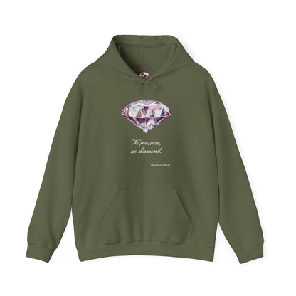 "No pressure, no Diamond" Inspirational Graphic Pullover Hoodie