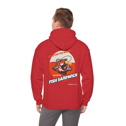 "Come For the Word, Stay for the Fish Sandwich" Inspirational Unisex Pullover Hoodie