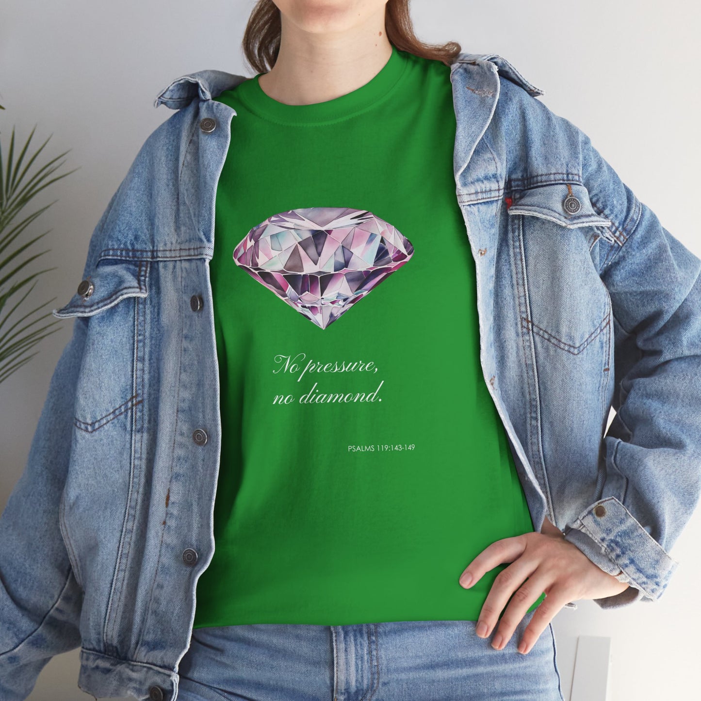 "No Pressure, No Diamond" Women's Inspirational Graphic T-Shirt