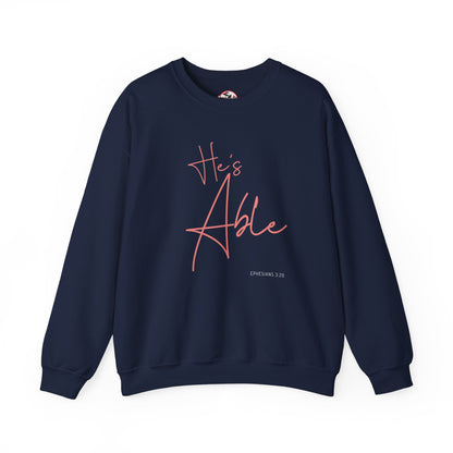 "He's Able" Women's Inspirational Crewneck Sweatshirt