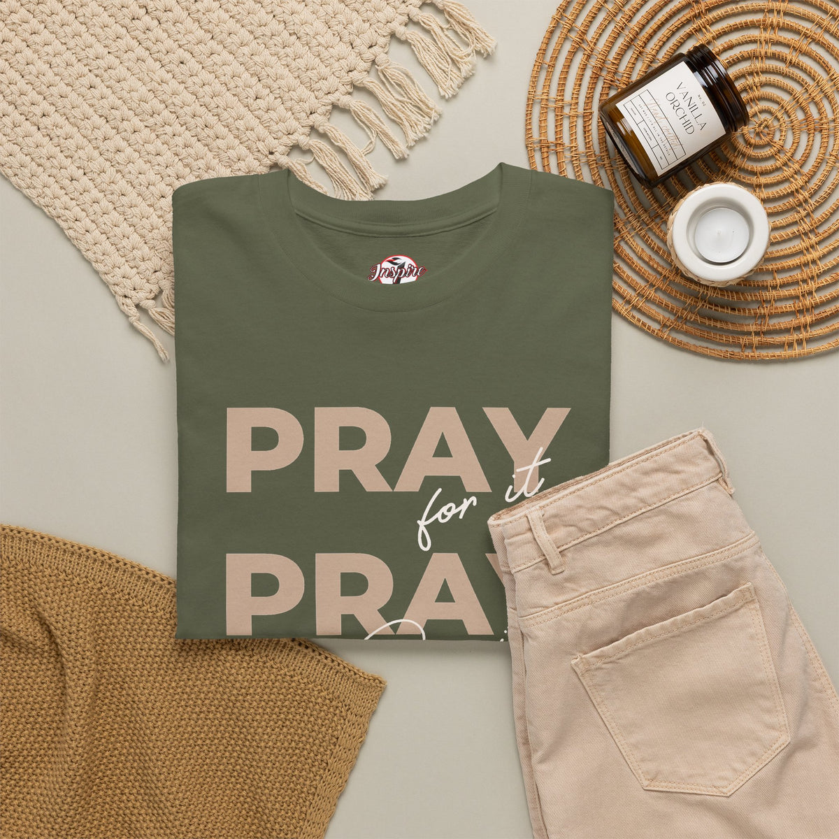 "Pray for it, Pray over it, Pray through it" Motivational Graphic T-Shirt