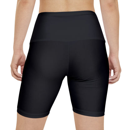 Workout Shorts — 'Be Inspired' Side Script High-Waist Fitness Biker Shorts