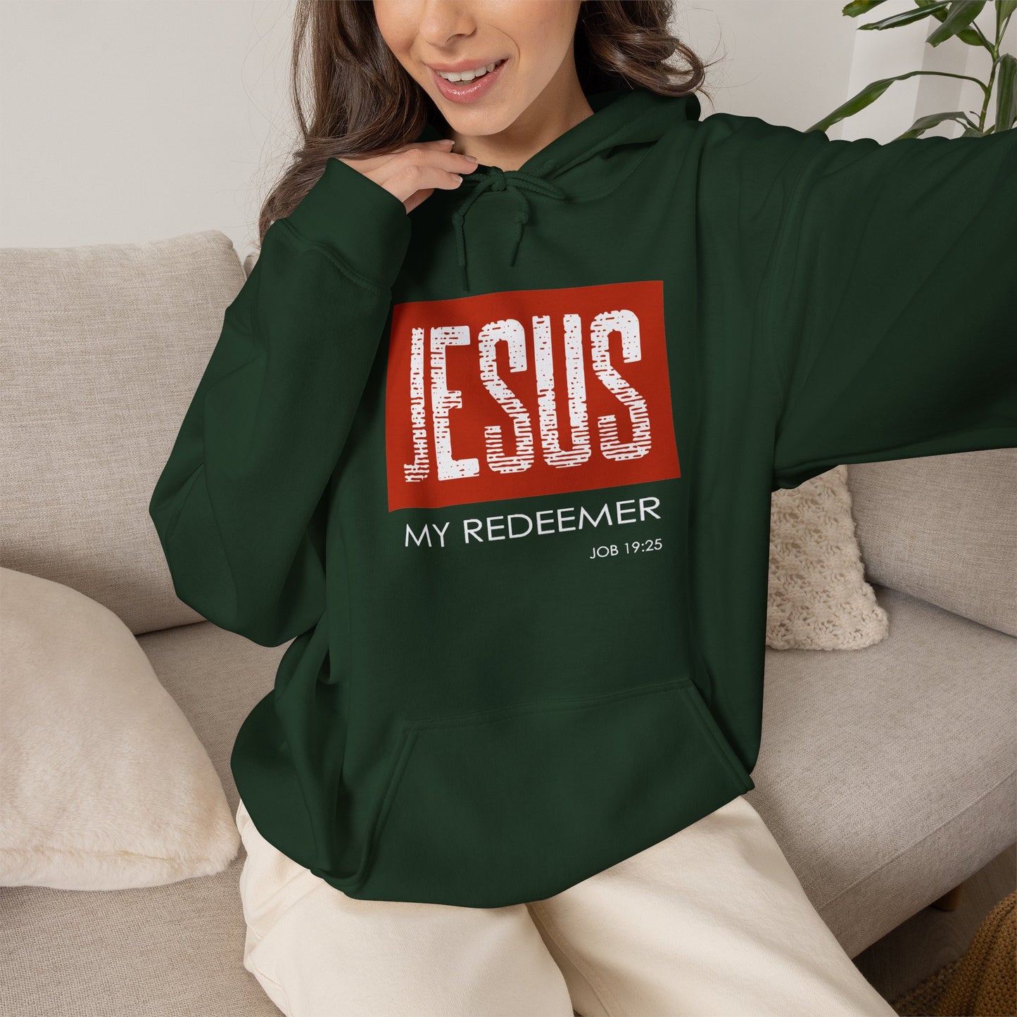 "Jesus My Redeemer" Inspirational Pullover Hoodie