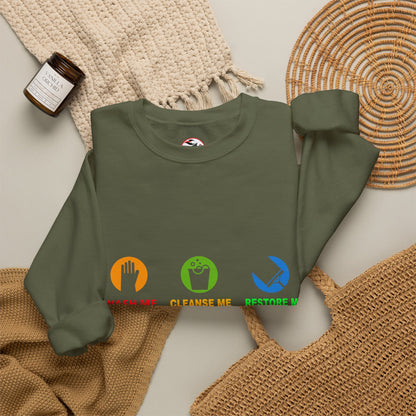 Wash Me, Cleanse Me, Restore Me Motivational Crewneck Sweatshirt