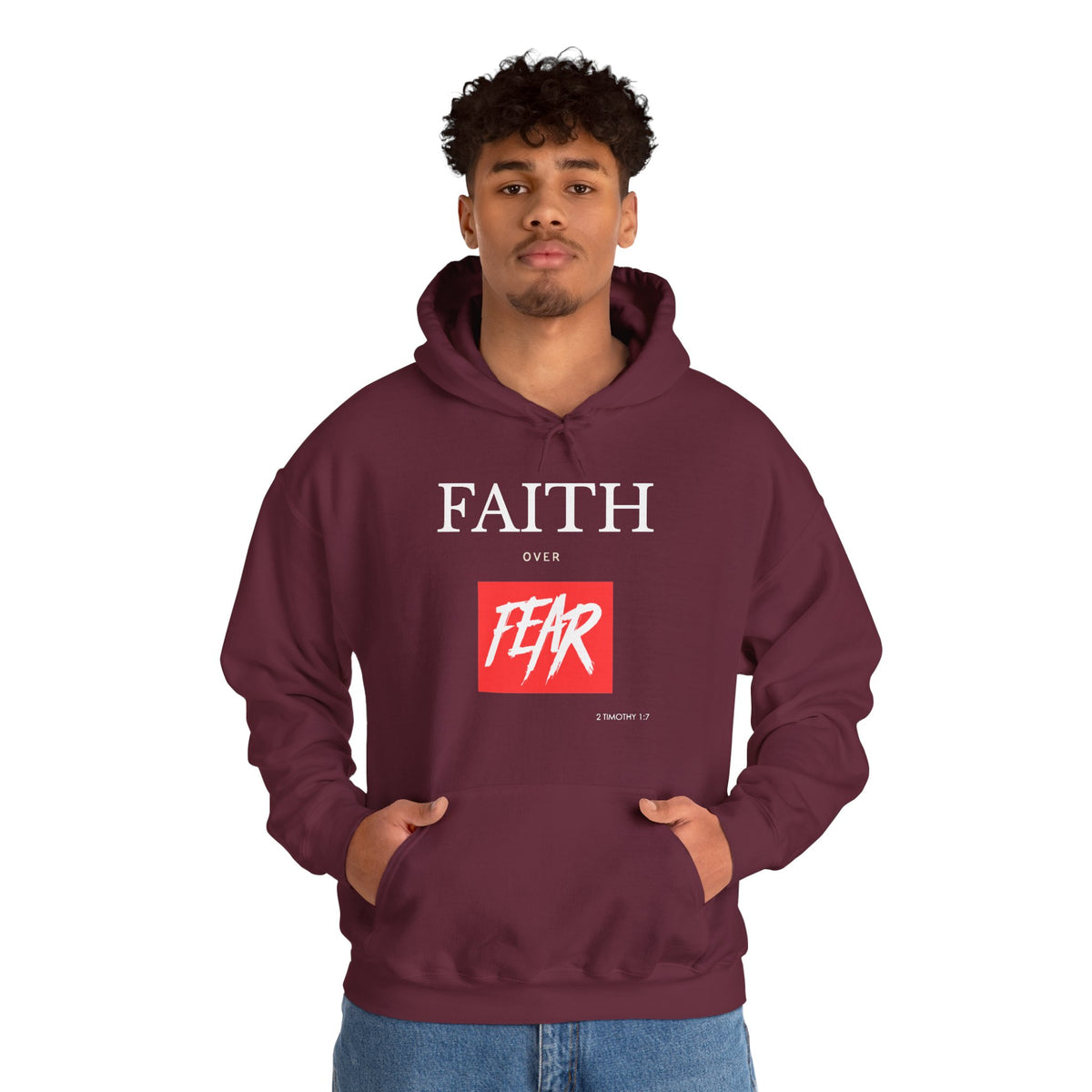 "Faith Over Fear" Inspirational Pullover Hoodie