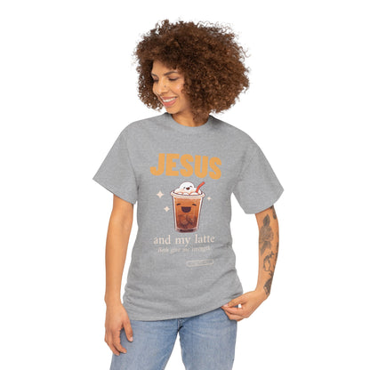 “Jesus and My Latte” Faith & Coffee Unisex Graphic Tee