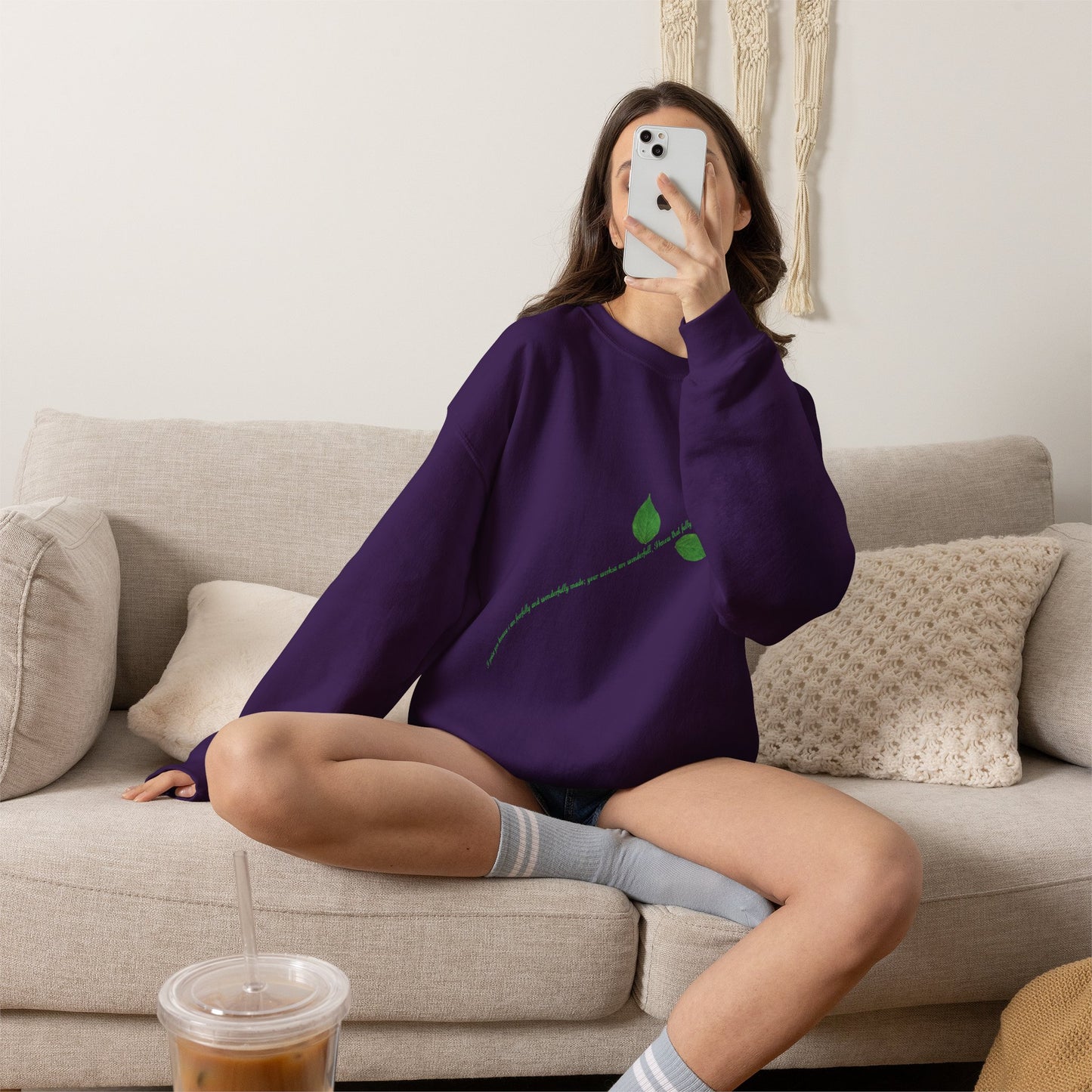 "Fearfully and Wonderfully Made" Rose Crewneck Sweatshirt