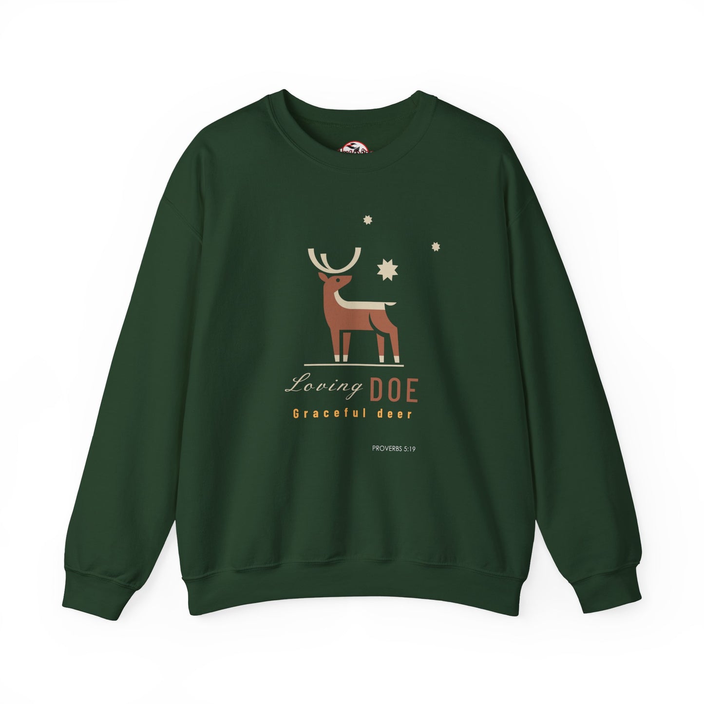 "Loving Doe Graceful Deer" Women's Inspirational Crewneck Sweatshirt