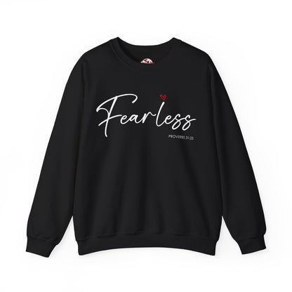 "Fearless" Inspirational Crewneck Sweatshirt — (Proverbs 31)