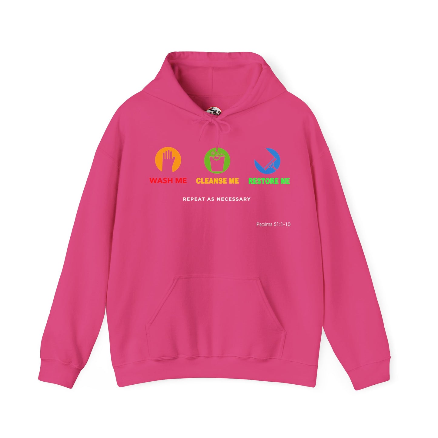 "Wash, Cleanse, Restore" Inspirational Faith-Based Hoodie
