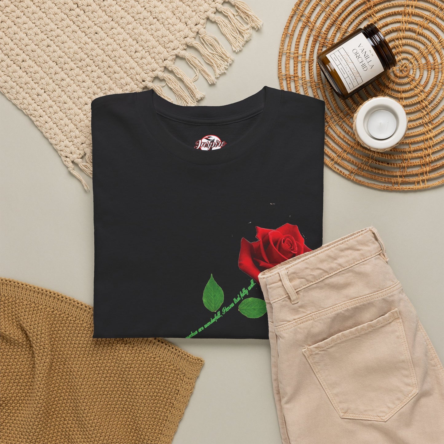 "Fearfully and Wonderfully Made" Rose Affirmative Graphic T-Shirt