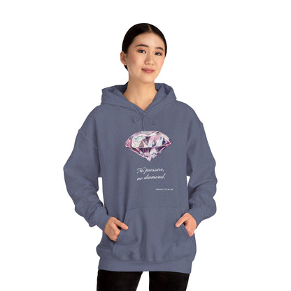 "No pressure, no Diamond" Inspirational Graphic Pullover Hoodie