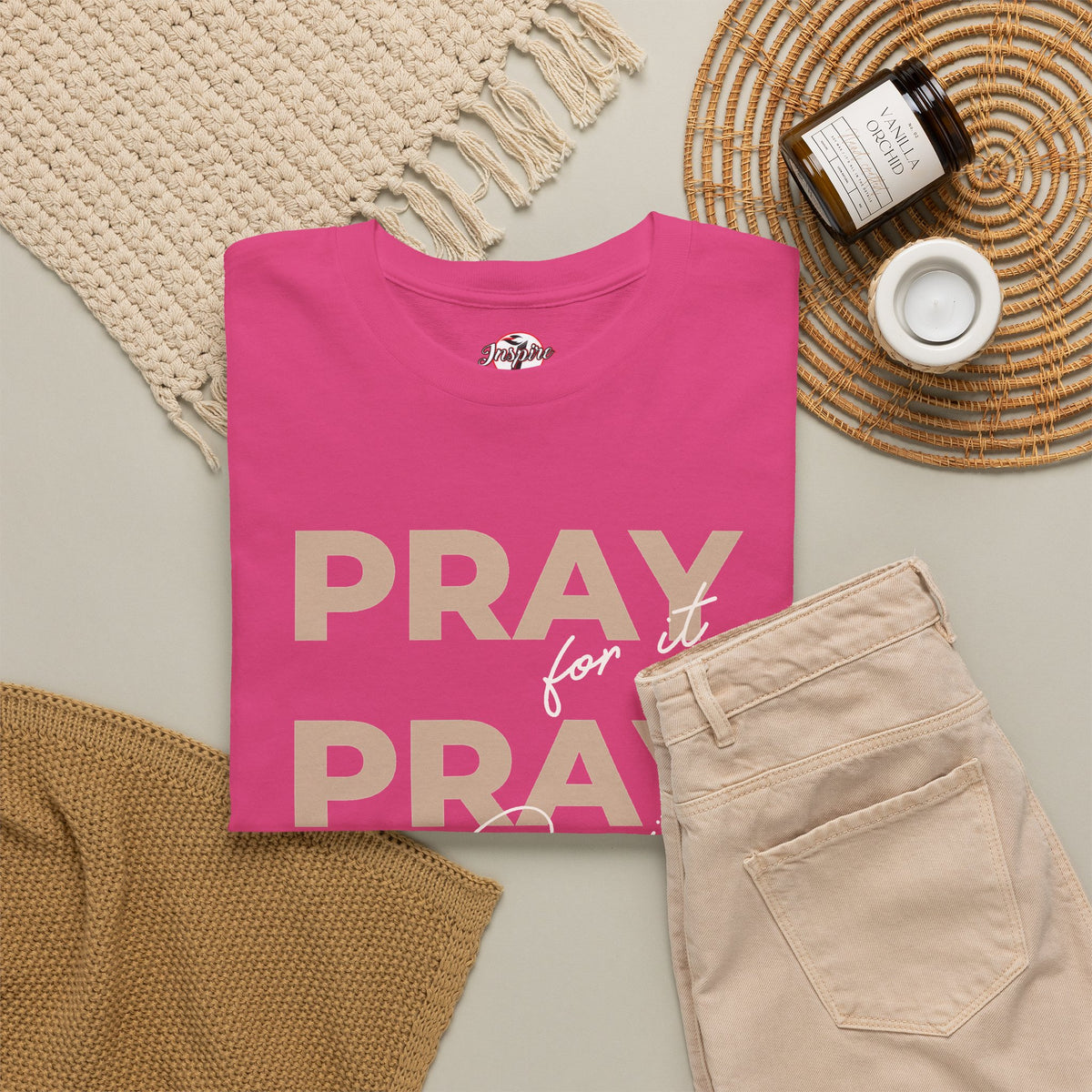 "Pray for it, Pray over it, Pray through it" Motivational Graphic T-Shirt