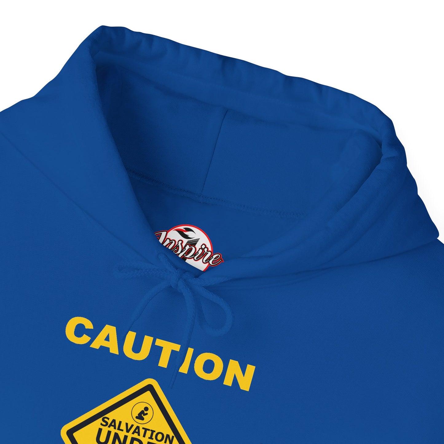 "Caution Salvation Under Construction" Graphic Pullover Hoodie