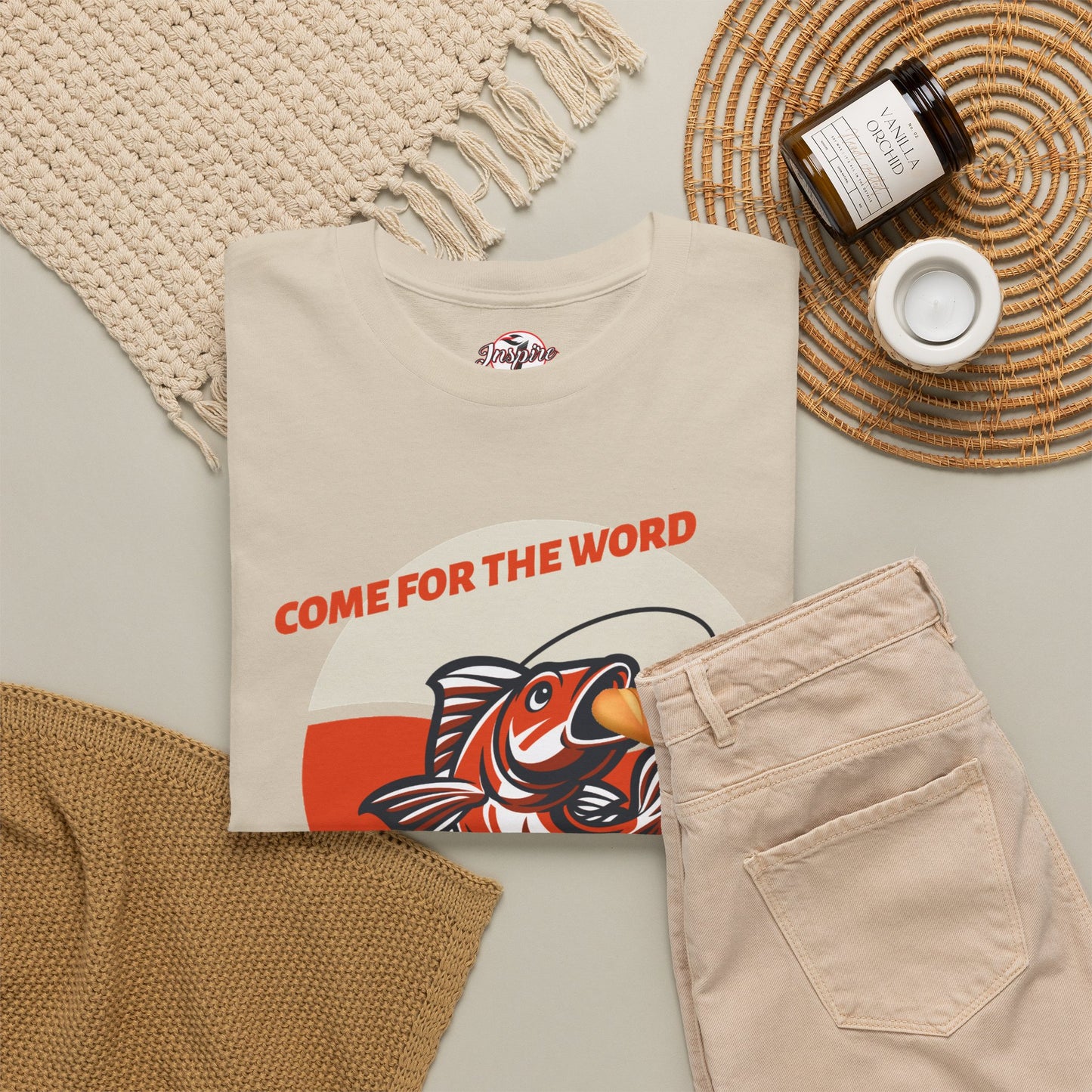 "Come for the Word" Fish Sandwich Graphic T-Shirt