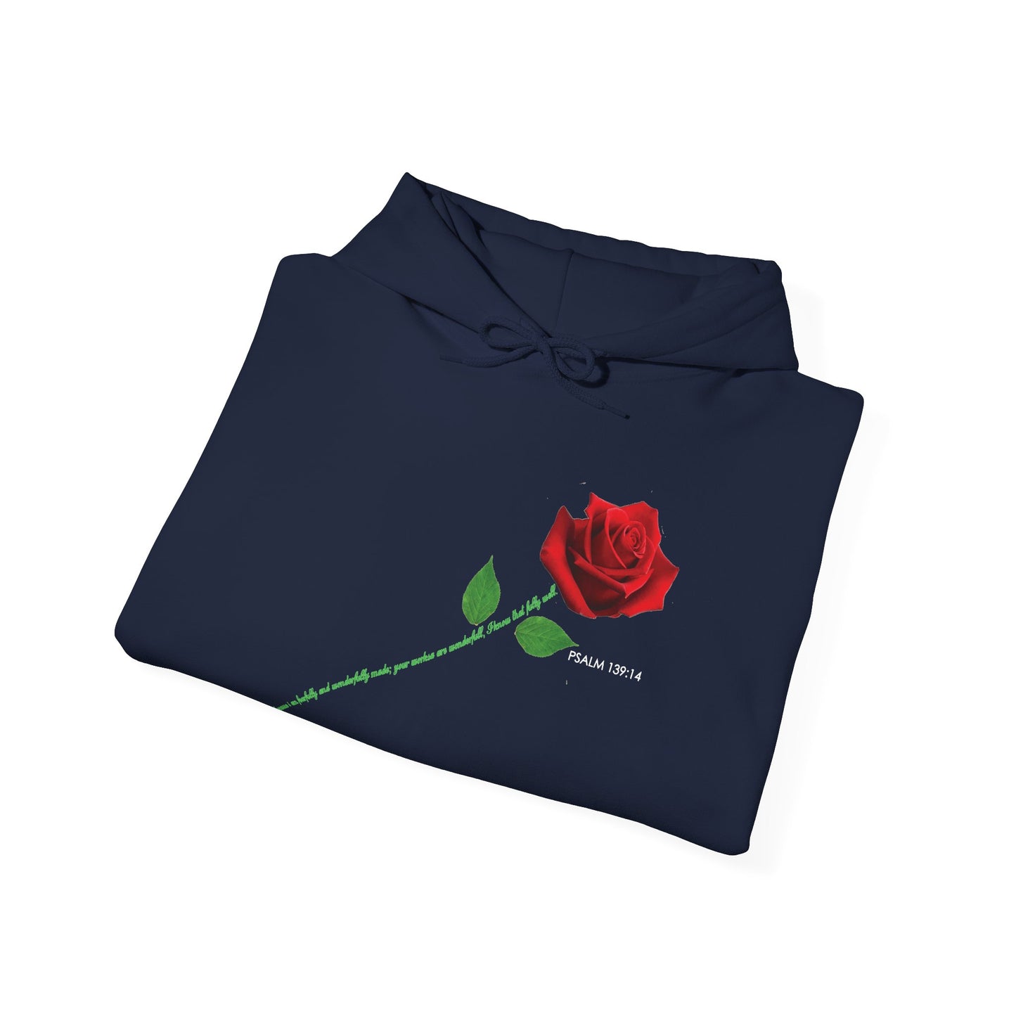 "Fearfully and Wonderfully Made" Rose Graphic Pullover Hoodie