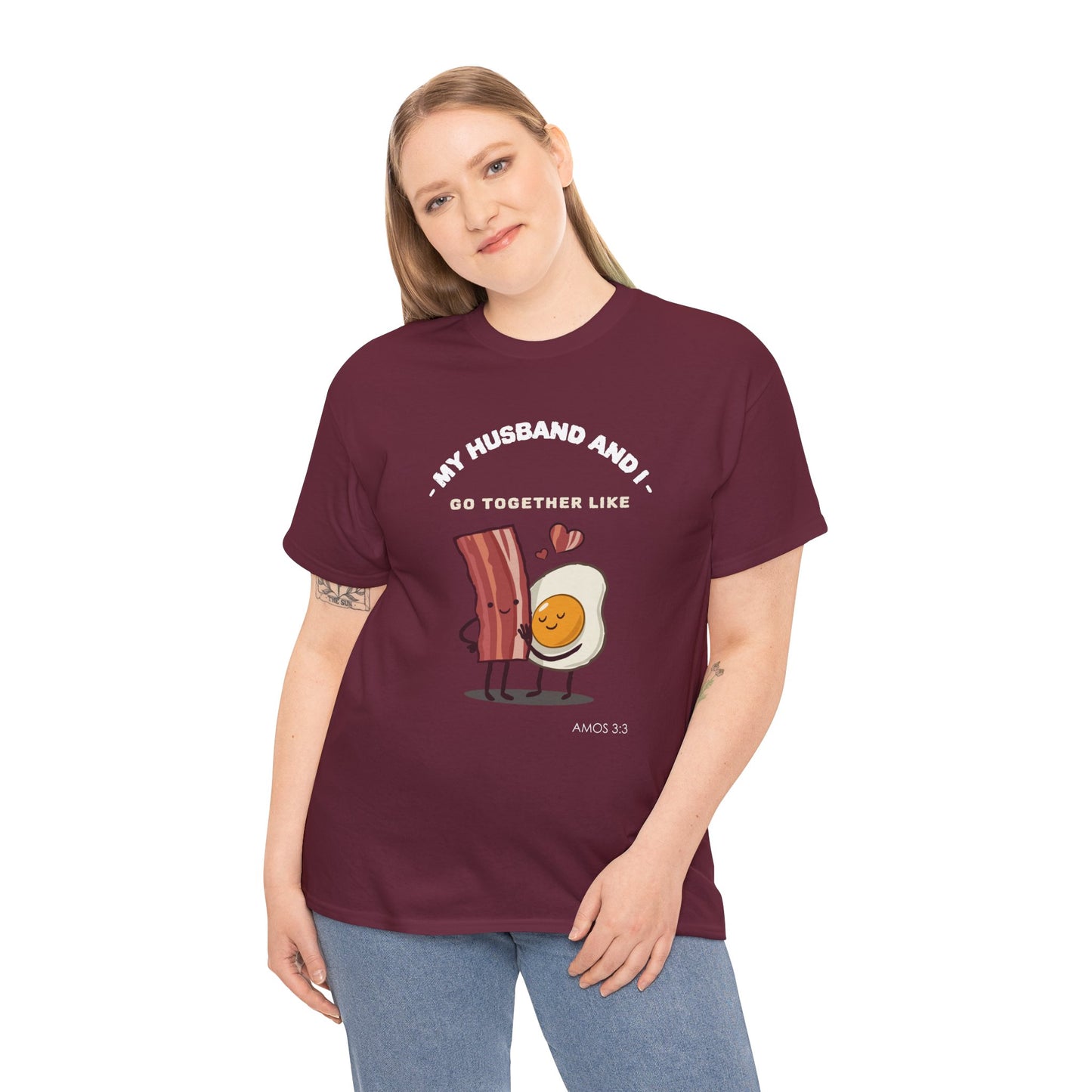 "My Husband and I Go Together Like Bacon & Eggs" Couple Breakfast Graphic Tee