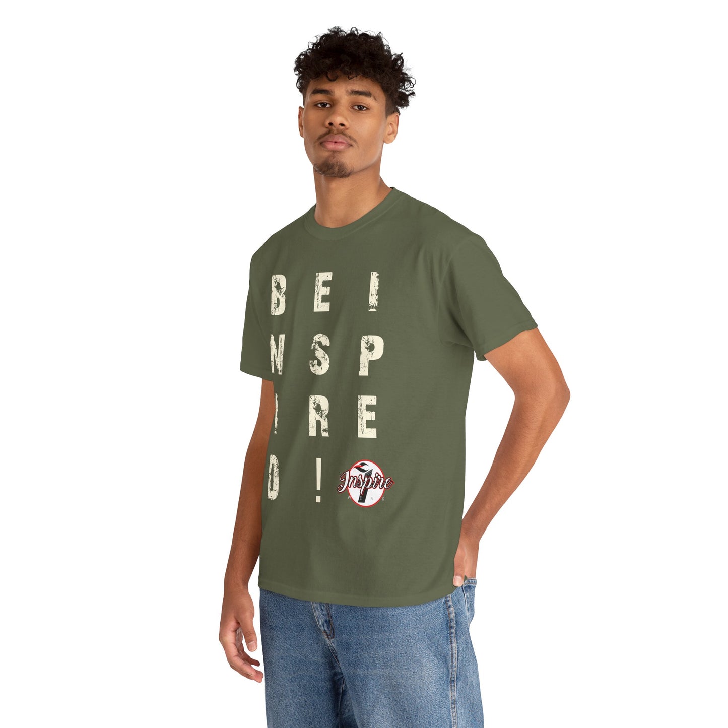 "Be Inspired" Motivational Vertical Graphic T-Shirt