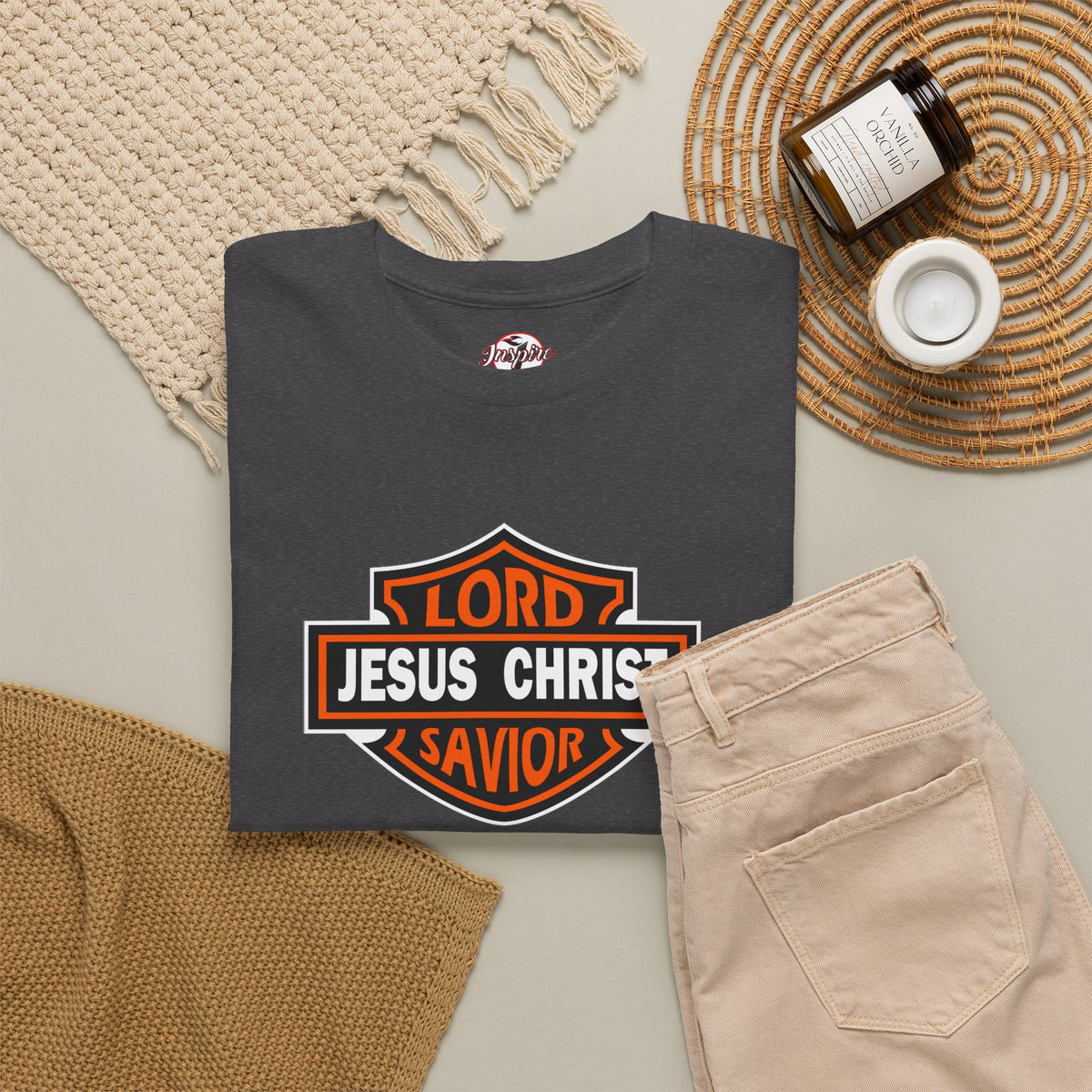 Jesus Christ Savior T‑Shirt — Lord Savior Motorcycle Shield Design