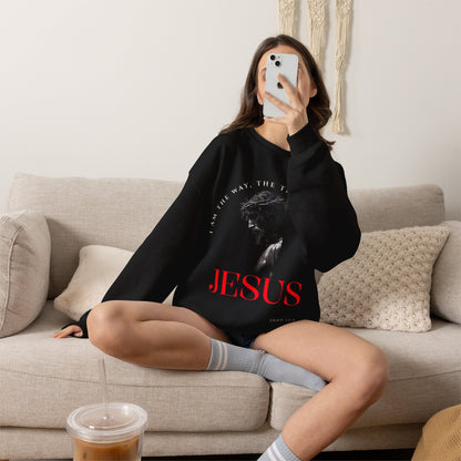 "I Am The Way" Jesus Inspirational Crewneck Sweatshirt