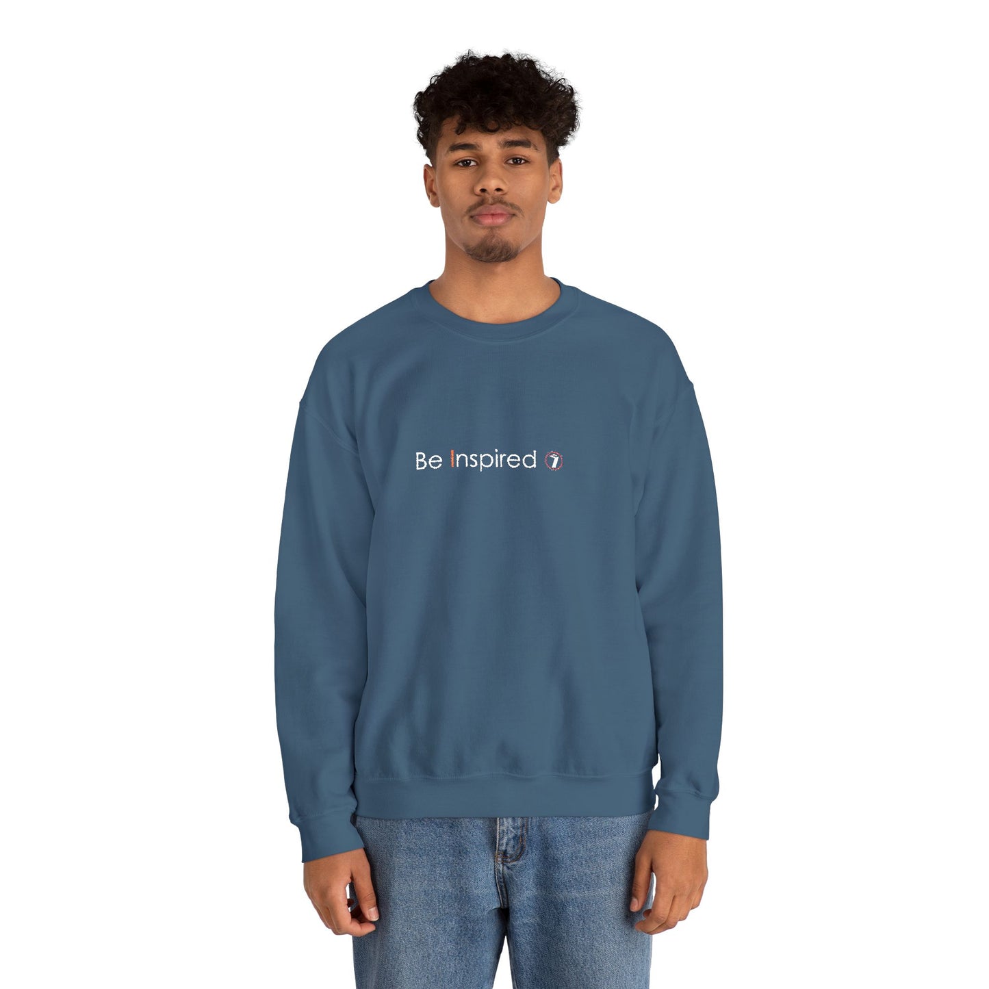 "Be Inspired" Embroidered Crewneck Sweatshirt