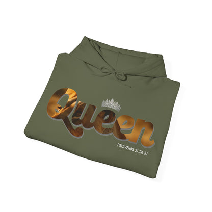 "I am Queen" Womens Affirmation Heavy Blend™ Hooded Sweatshirt