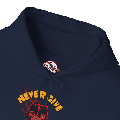 "Never Give Up" Hoodie Men's Motivational Graphic Hooded Sweatshirt