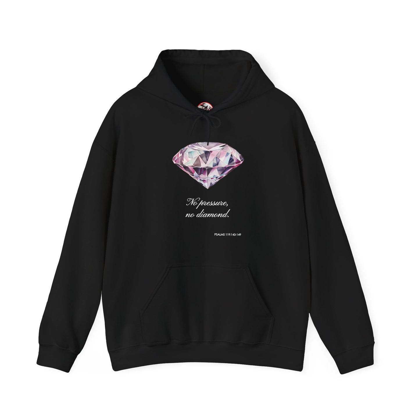 "No pressure, no Diamond" Inspirational Graphic Pullover Hoodie