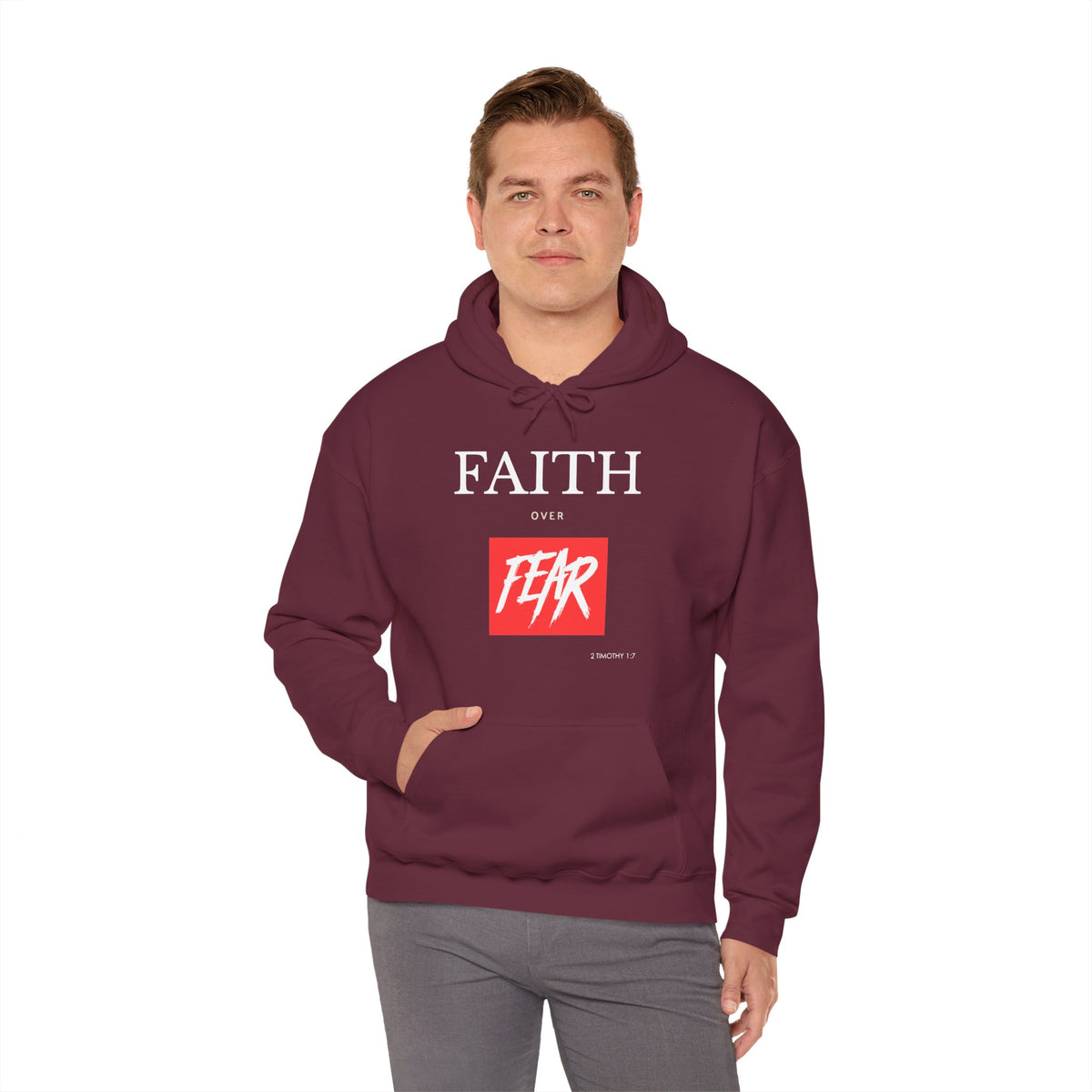 "Faith Over Fear" Inspirational Pullover Hoodie