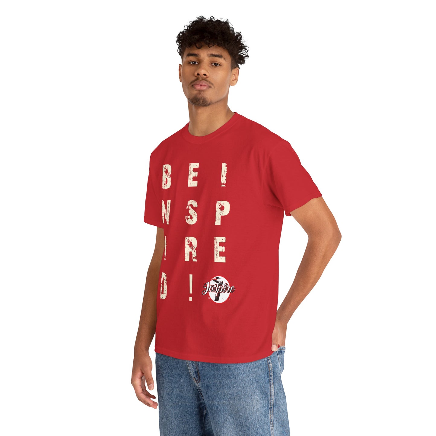 "Be Inspired" Motivational Vertical Graphic T-Shirt
