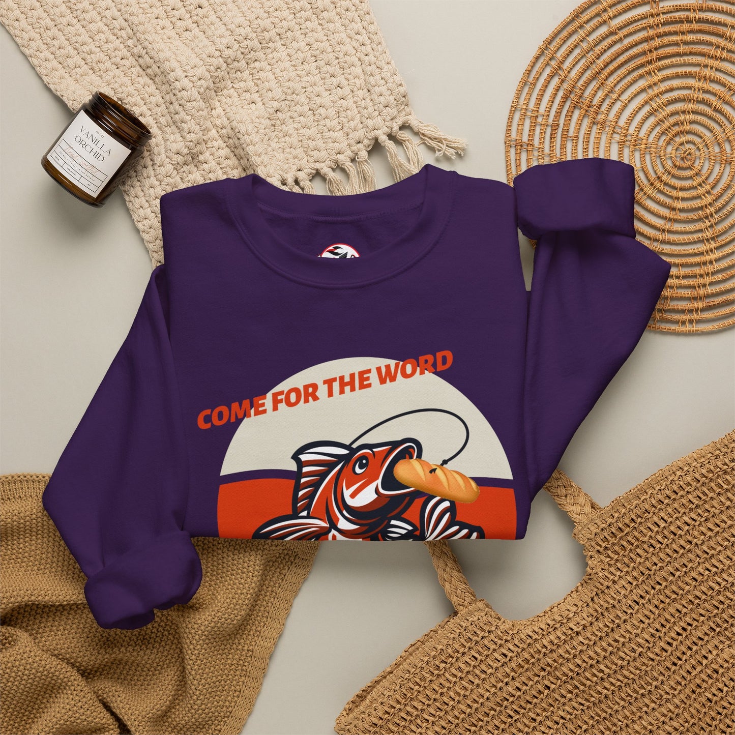 "Come for the Word, Stay for the Fish Sandwich" Crewneck Sweatshirt