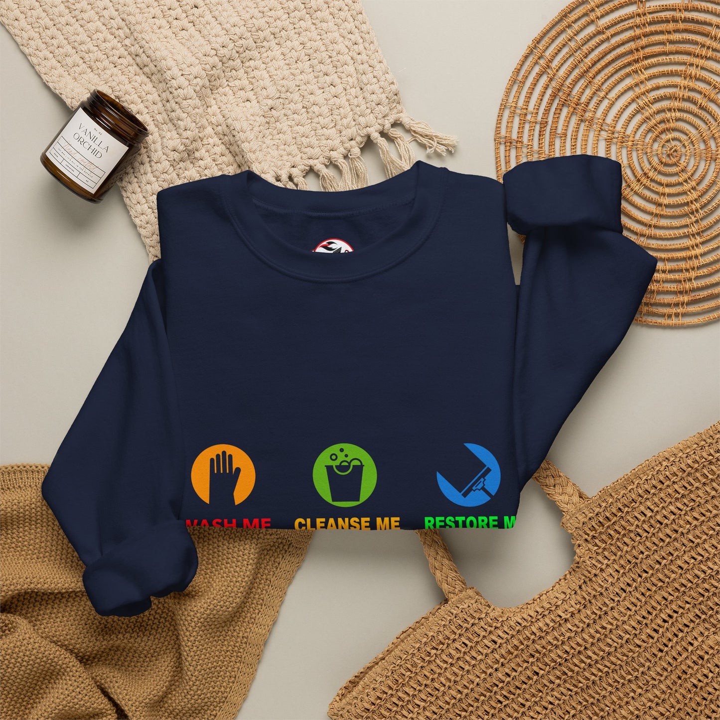 Wash Me, Cleanse Me, Restore Me Motivational Crewneck Sweatshirt