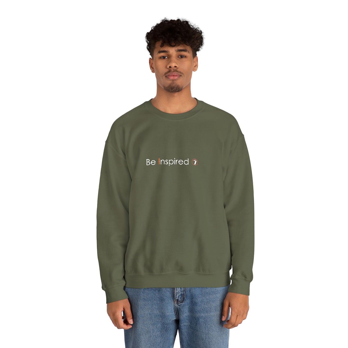 "Be Inspired" Embroidered Crewneck Sweatshirt