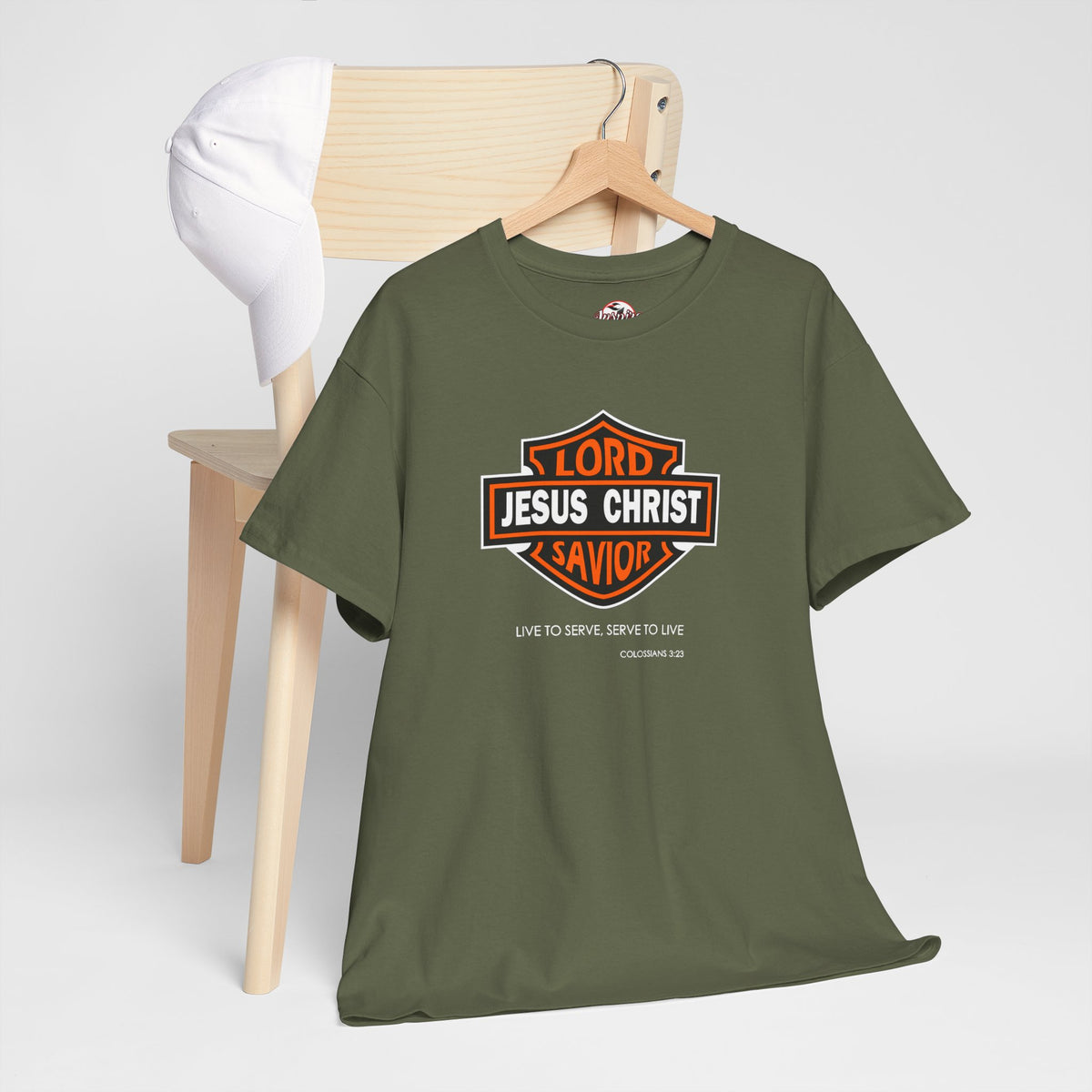 Jesus Christ Savior T‑Shirt — Lord Savior Motorcycle Shield Design
