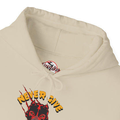"Never Give Up" Hoodie Men's Motivational Graphic Hooded Sweatshirt