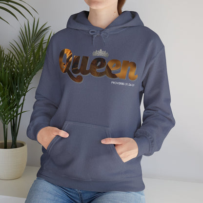 "I am Queen" Womens Affirmation Heavy Blend™ Hooded Sweatshirt