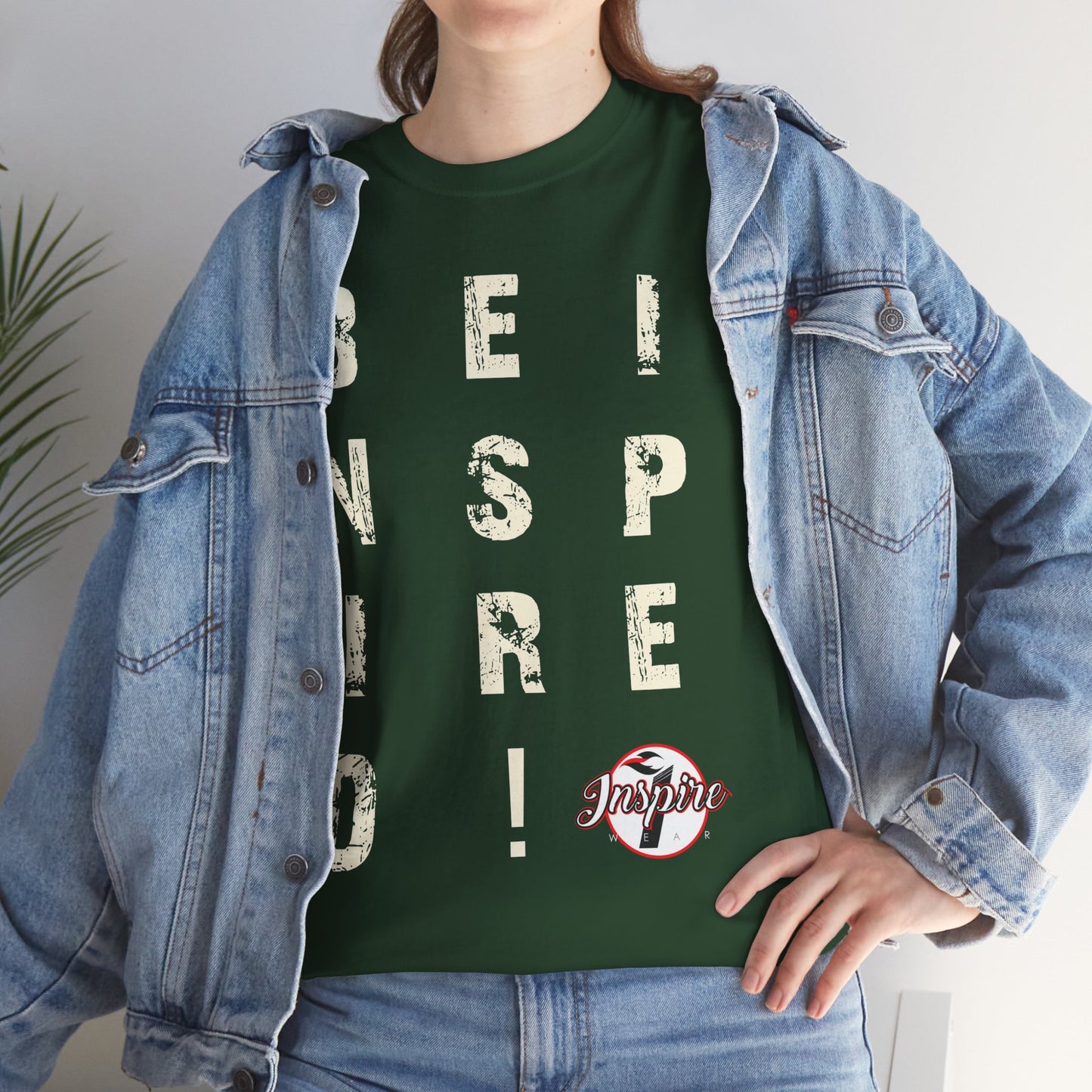 "Be Inspired" Motivational Vertical Graphic T-Shirt