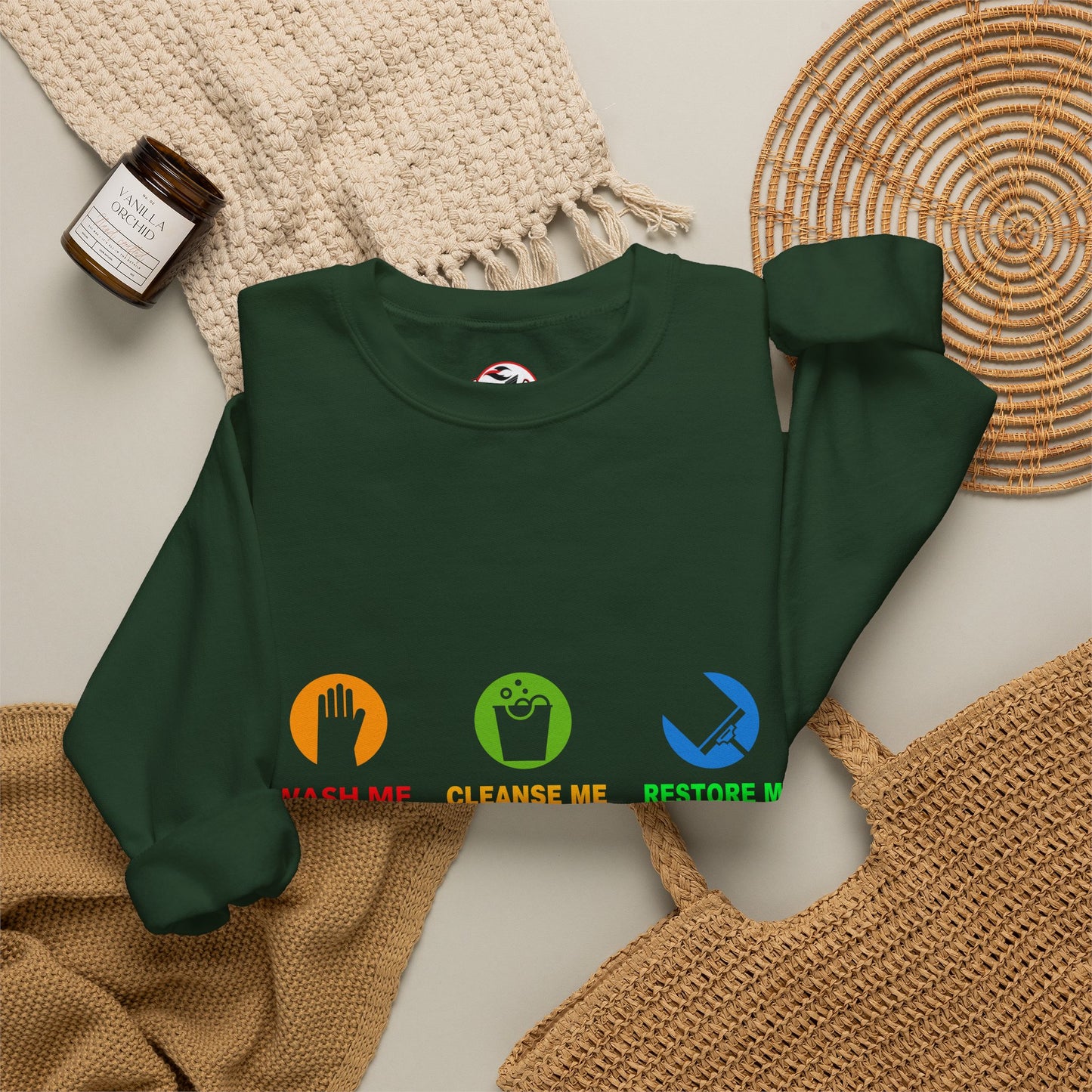 Wash Me, Cleanse Me, Restore Me Motivational Crewneck Sweatshirt