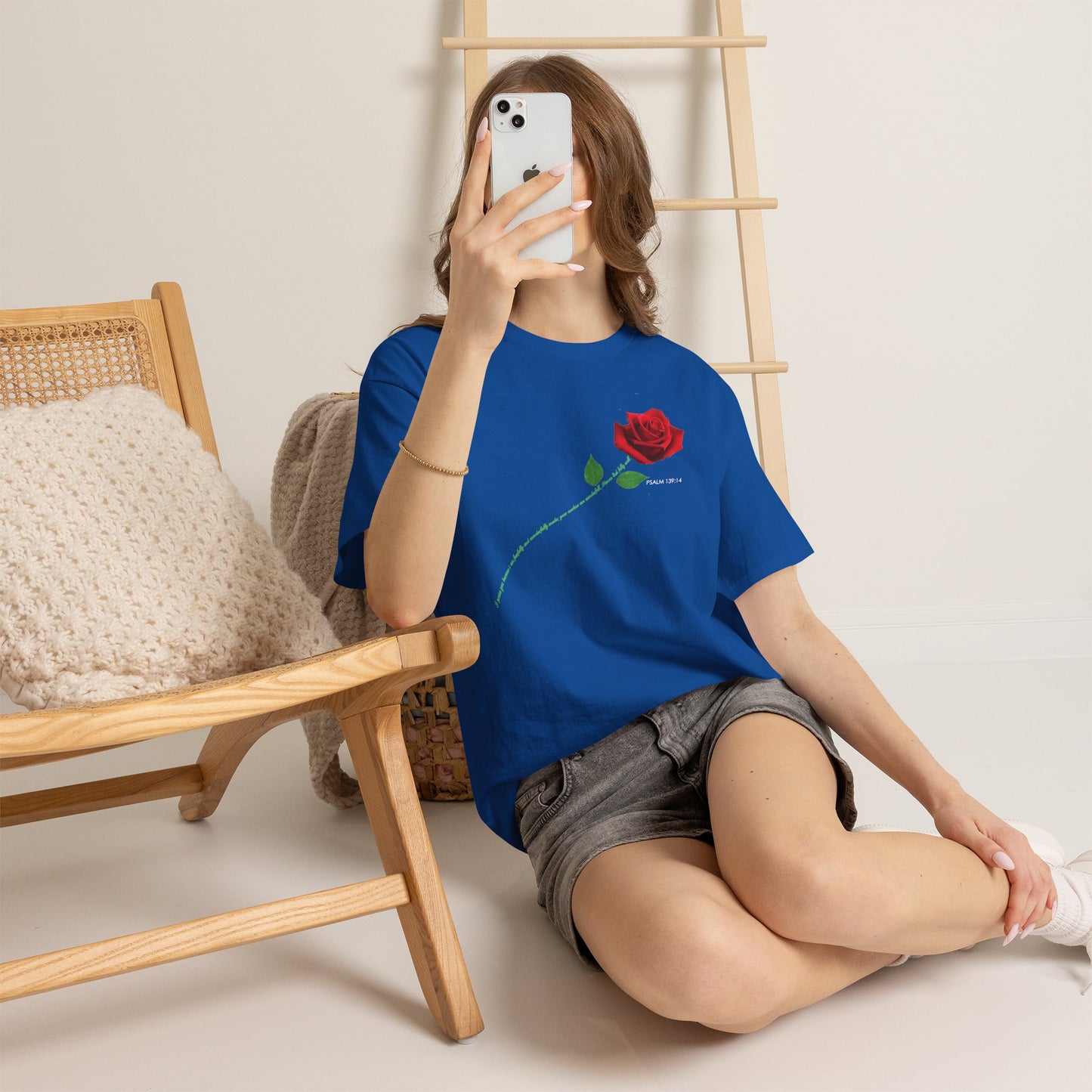 "Fearfully and Wonderfully Made" Rose Affirmative Graphic T-Shirt